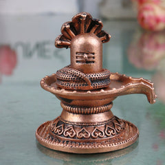Copper Shiva Lingam Idol, Handcrafted Tamra Shivling, Shivalinga Vigraham, Mahadev Puja Murti for Home Temple, Brown, 2 Inch, 1 Piece