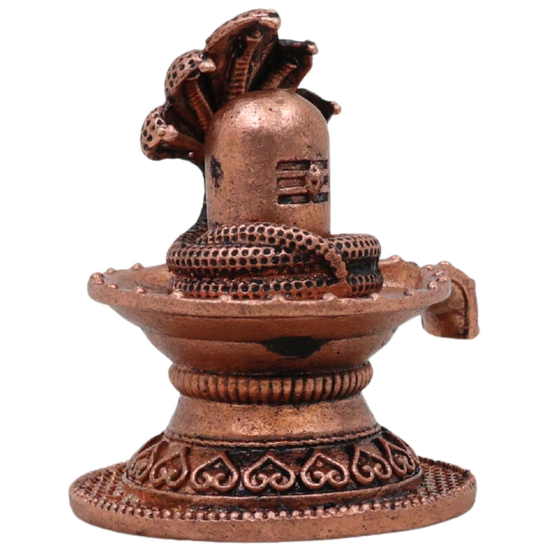 Copper Shiva Lingam Idol, Handcrafted Tamra Shivling, Shivalinga Vigraham, Mahadev Puja Murti for Home Temple, Brown, 2 Inch, 1 Piece