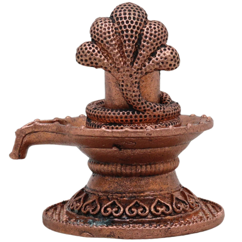 Copper Shiva Lingam Idol, Handcrafted Tamra Shivling, Shivalinga Vigraham, Mahadev Puja Murti for Home Temple, Brown, 2 Inch, 1 Piece