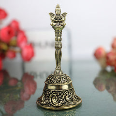 Brass Garuda Bell Idol, Handcrafted Garuda Ghanta, Vishnu Vahana Garudadev Pooja Temple Bell for Home Mandir & Spiritual Decor, Gold, 4.5 Inch, 1 Piece
