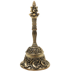 Brass Garuda Bell Idol, Handcrafted Garuda Ghanta, Vishnu Vahana Garudadev Pooja Temple Bell for Home Mandir & Spiritual Decor, Gold, 4.5 Inch, 1 Piece
