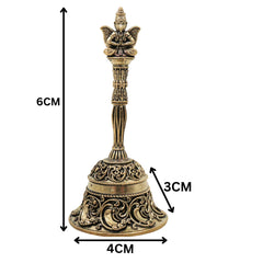 Brass Garuda Bell Idol, Handcrafted Garuda Ghanta, Vishnu Vahana Garudadev Pooja Temple Bell for Home Mandir & Spiritual Decor, Gold, 4.5 Inch, 1 Piece