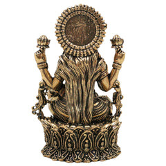 Brass Mahalakshmi Idol, Handcrafted Shri Lakshmi Padmavati Kamala Devi Murti, Pittal Lakshmi Vigraha for Pooja, Home Decor & Auspicious Gifts, Gold, 5 Inch, 1 Piece