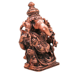 Copper Ganesha Idol, Handcrafted Tamra Ganapati Vinayaka Siddhivinayaka Vigraham Murti for Pooja, Home Decor & Spiritual Gifting, Brown, 3 Inch, 1 Piece