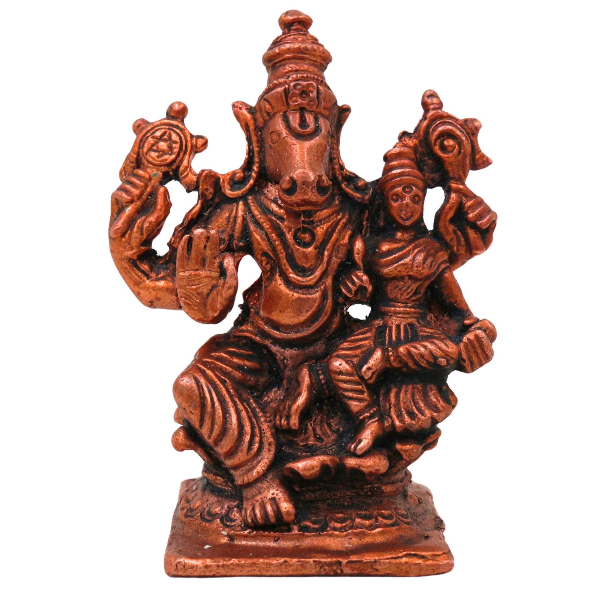 Copper Varaha Lakshmi Idol, Handcrafted Varaha Lakshmi Devi Murti, Tamra Varaha Maha Lakshmi Vigraham for Pooja, Home Decor & Auspicious Gifts, Brown, 2.5 Inch, 1 Piece