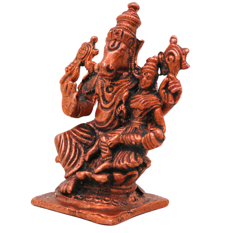 Copper Varaha Lakshmi Idol, Handcrafted Varaha Lakshmi Devi Murti, Tamra Varaha Maha Lakshmi Vigraham for Pooja, Home Decor & Auspicious Gifts, Brown, 2.5 Inch, 1 Piece