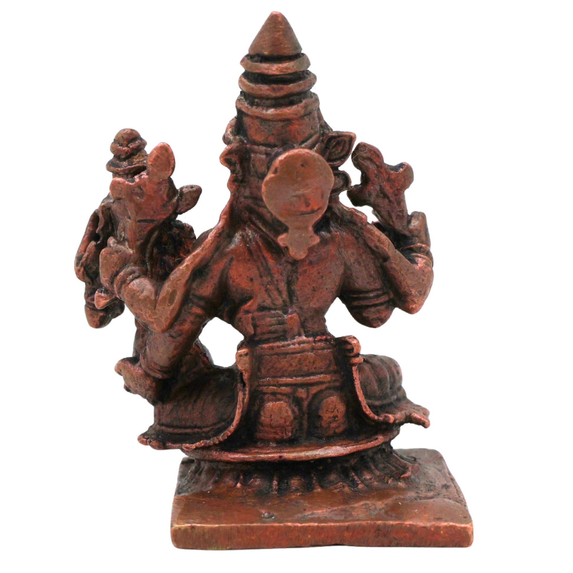 Copper Lakshmi Narasimha Idol, Handcrafted Tamra Lakshmi Narasimhar Swamy Murti, Sri Narasimha Nrusimha Vigraham for Puja, Home Decor & Sacred Gifts, Brown, 2 Inch, 1 Piece