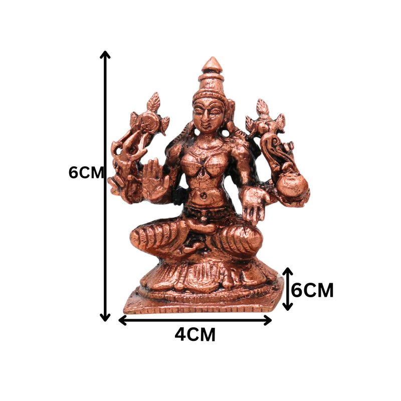Copper Ashta Lakshmi Idol Set of 8, Handcrafted Tamra Ashtalakshmi Vigraham, Asta Lakshmi Devi Murti for Puja, Home Decor, Temple & Sacred Gifts, Brown, 2.5 Inch, 1 Piece