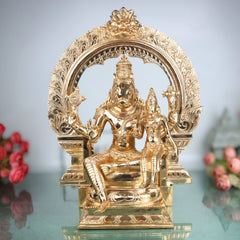 Bronze Varaha Lakshmi Idol, Handcrafted Varahalakshmi Devi Panchaloha Vigraham, South Indian Chola Art Wealth Prosperity Pooja Murti, Gold, 15.5 Inch, 1 Piece