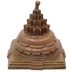 Bronze Maha Meru Sri Chakra Yantra, Handcrafted Chola Style for Pooja, Vastu, Home Temple & Spiritual Gifting, Brown, 2.5 Inch, 1 Piece
