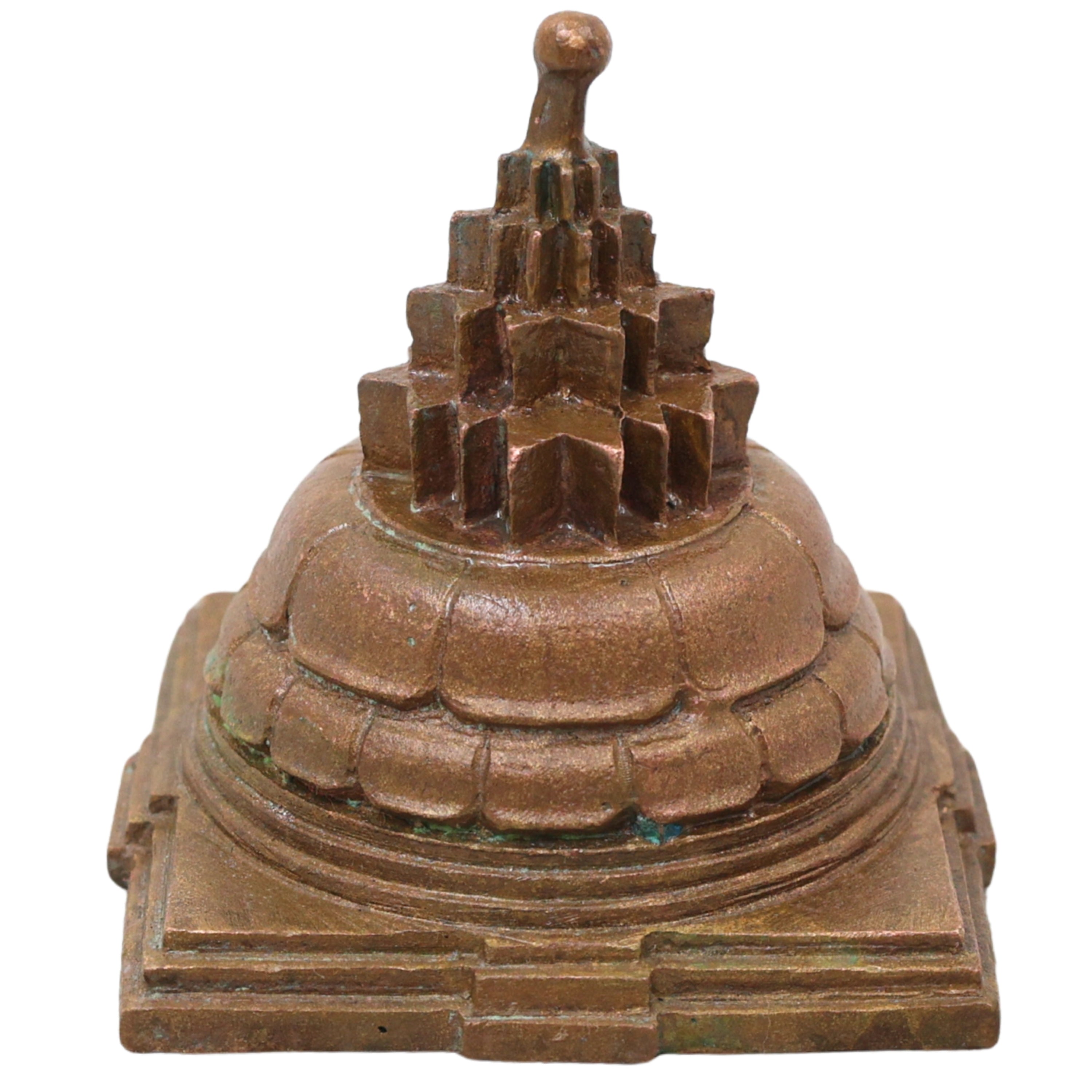 Bronze Maha Meru Sri Chakra Yantra, Handcrafted Chola Style for Pooja, Vastu, Home Temple & Spiritual Gifting, Brown, 2.5 Inch, 1 Piece