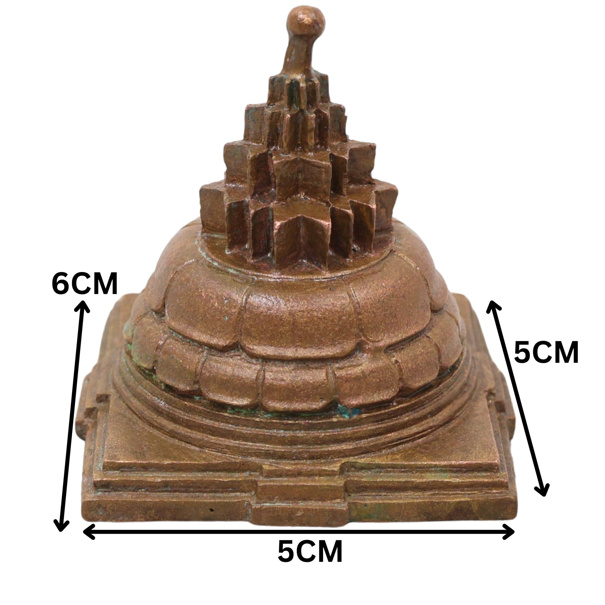 Bronze Maha Meru Sri Chakra Yantra, Handcrafted Chola Style for Pooja, Vastu, Home Temple & Spiritual Gifting, Brown, 2.5 Inch, 1 Piece