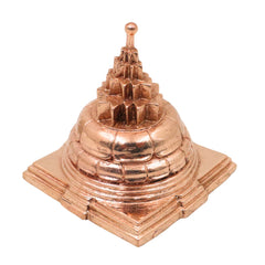 Bronze Shree Yantra Meru Sri Chakra, Panchaloha Style Navavarana Tripura Sundari Lalita Chakra for Pooja, Vastu & Prosperity, Gold, 2 Inch, 1 Piece