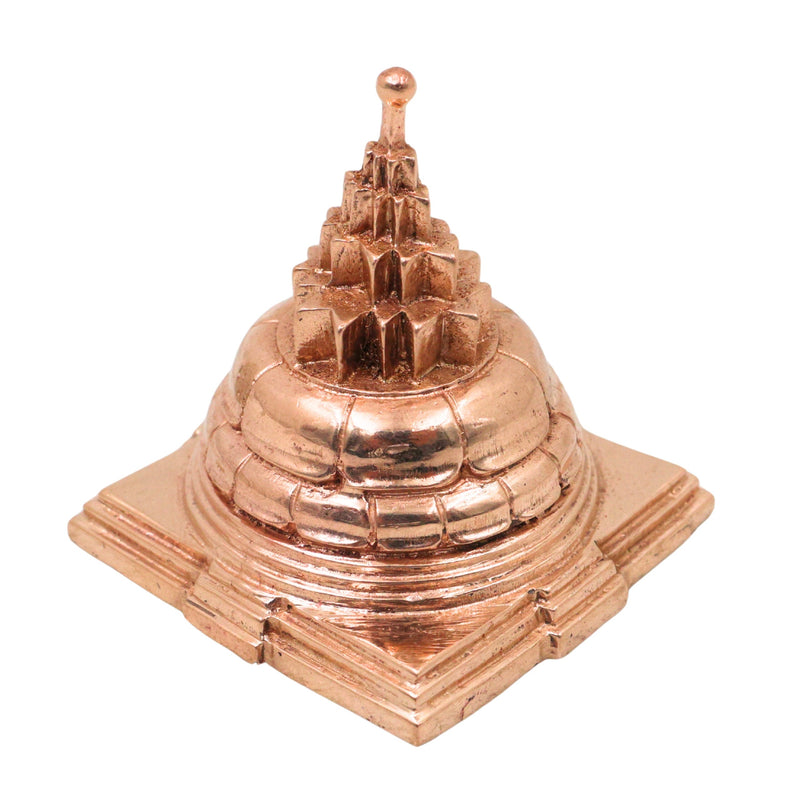 Bronze Shree Yantra Meru Sri Chakra, Panchaloha Style Navavarana Tripura Sundari Lalita Chakra for Pooja, Vastu & Prosperity, Gold, 2 Inch, 1 Piece
