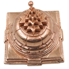 Bronze Shree Yantra Meru Sri Chakra, Panchaloha Style Navavarana Tripura Sundari Lalita Chakra for Pooja, Vastu & Prosperity, Gold, 2 Inch, 1 Piece