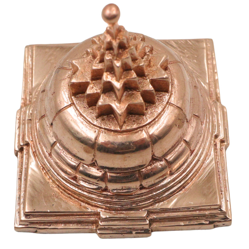 Bronze Shree Yantra Meru Sri Chakra, Panchaloha Style Navavarana Tripura Sundari Lalita Chakra for Pooja, Vastu & Prosperity, Gold, 2 Inch, 1 Piece