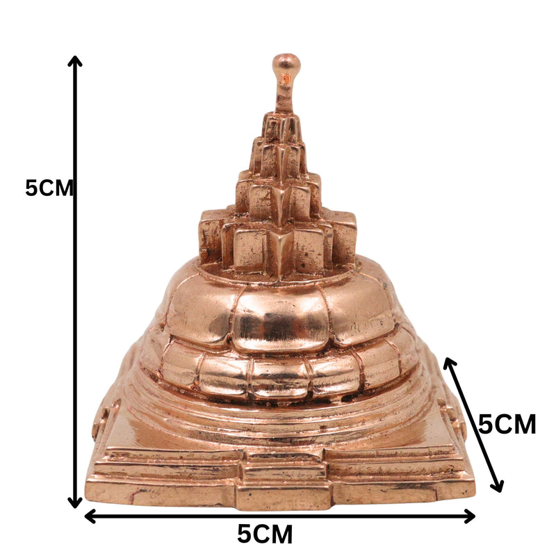 Bronze Shree Yantra Meru Sri Chakra, Panchaloha Style Navavarana Tripura Sundari Lalita Chakra for Pooja, Vastu & Prosperity, Gold, 2 Inch, 1 Piece