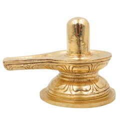 Bronze Shiva Lingam Idol, Handcrafted Shivling, Shiva Linga, Jyotirlinga, Panchaloha Ashtadhatu Sacred Pooja Vigraham, Gold, 3 Inch, 1 Piece
