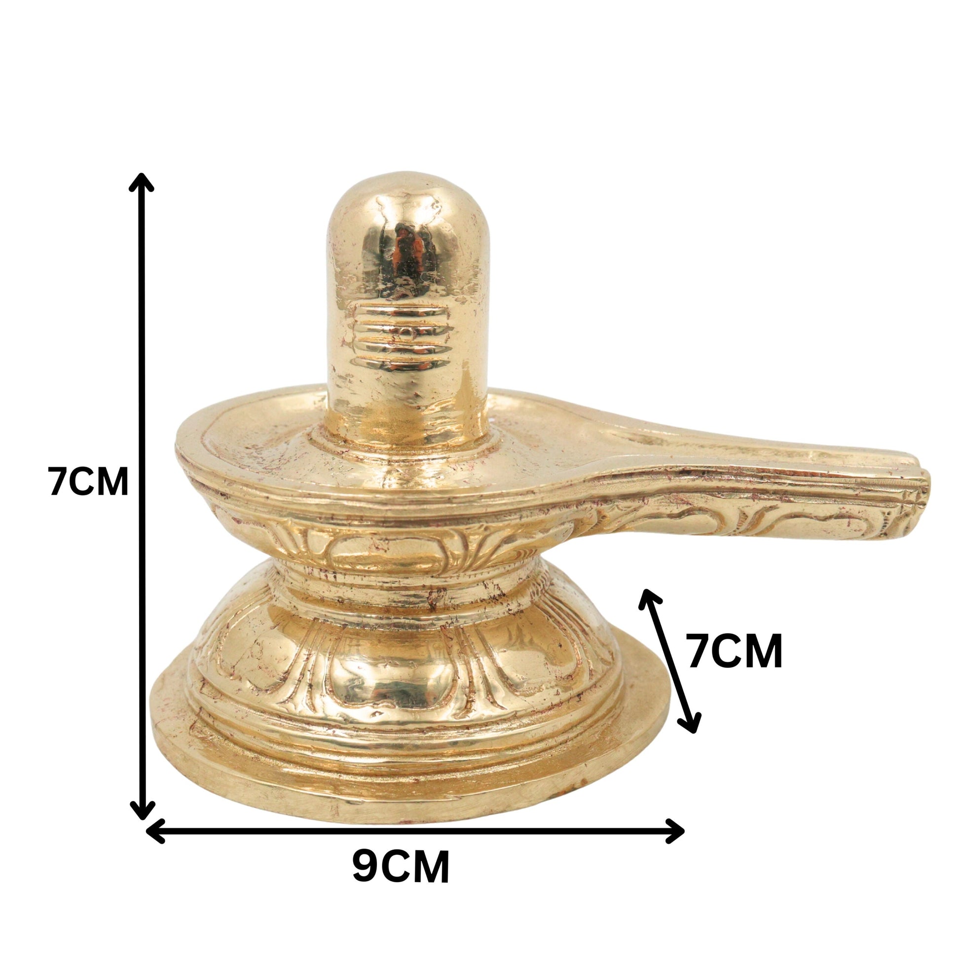 Bronze Shiva Lingam Idol, Handcrafted Shivling, Shiva Linga, Jyotirlinga, Panchaloha Ashtadhatu Sacred Pooja Vigraham, Gold, 3 Inch, 1 Piece
