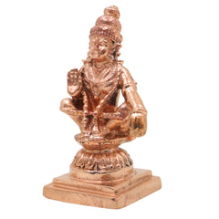 Bronze Lord Ayyappa Idol, Handcrafted Swami Ayyappa Manikandan Dharma Shasta Sabarimala Vigraham for Pooja & Worship, Gold, 3 Inch, 1 Piece