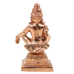 Bronze Lord Ayyappa Idol, Handcrafted Swami Ayyappa Manikandan Dharma Shasta Sabarimala Vigraham for Pooja & Worship, Gold, 3 Inch, 1 Piece