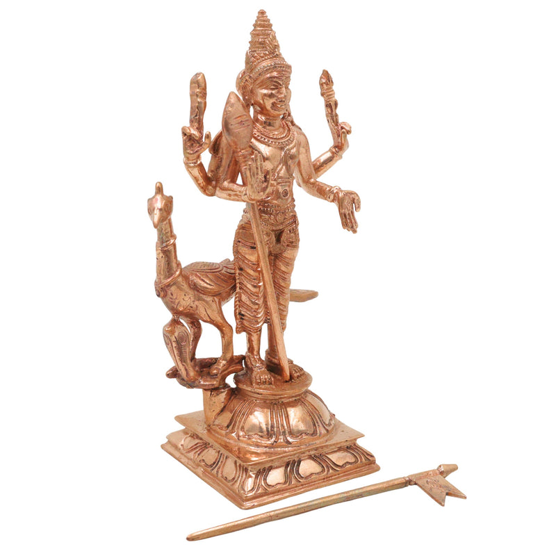 Bronze Murugan Idol, Handcrafted Kartikeya Subramanya Skanda Shanmukha Arumugam Velan Divine South Indian Chola Art Sculpture , Gold, 5 Inch, 1 Piece