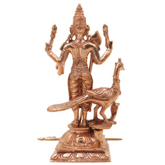 Bronze Murugan Idol, Handcrafted Kartikeya Subramanya Skanda Shanmukha Arumugam Velan Divine South Indian Chola Art Sculpture , Gold, 5 Inch, 1 Piece