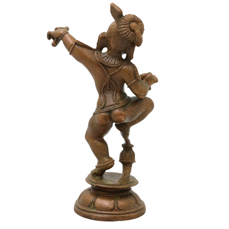 Bronze Shree Krishna, laddu Gopal Idol, Kanha Gopal Govind Murti Panchaloha Style Bal Gopal Murlidhar Shyam Sundar Dwarkadhish Statue for Pooja Home Decor 14 cm, Brown, 5.5 Inch, 1 Piece