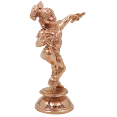 Bronze Ladoo Gopal Idol, Bala Krishna Bal Gopal Makhan Chor Panchaloha Style Divine Pooja Sculpture, Gold, 5.5 Inch, 1 Piece