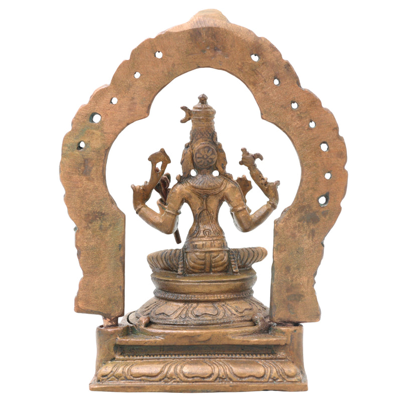 Bronze Raja Rajeshwari Amman Idol Lalita Tripurasundari Parashakti Devi Murti for Pooja Home Decor, Brown, 5 Inch, 1 Piece