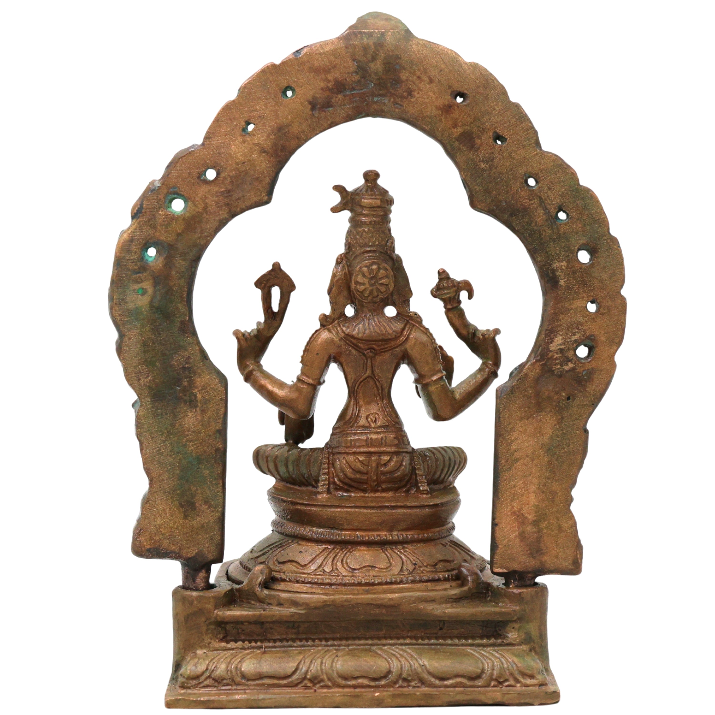 Bronze Parvati Devi Idol Parvathi Gauri Ambika Amman Shakti Murti for Pooja Home Decor Temple Statue, Brown, 5 Inch, 1 Piece