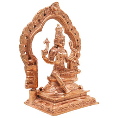 Bronze Bhuvaneshwari Devi Idol, Adi Parashakti Mahavidya Bhuvaneshvari Panchaloha Shakti Vigraham, Tripura Sundari Rajarajeshwari Murti, Gold, 5 Inch, 1 Piece