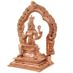 Bronze Bhuvaneshwari Devi Idol, Adi Parashakti Mahavidya Bhuvaneshvari Panchaloha Shakti Vigraham, Tripura Sundari Rajarajeshwari Murti, Gold, 5 Inch, 1 Piece