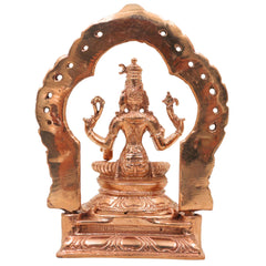 Bronze Bhuvaneshwari Devi Idol, Adi Parashakti Mahavidya Bhuvaneshvari Panchaloha Shakti Vigraham, Tripura Sundari Rajarajeshwari Murti, Gold, 5 Inch, 1 Piece