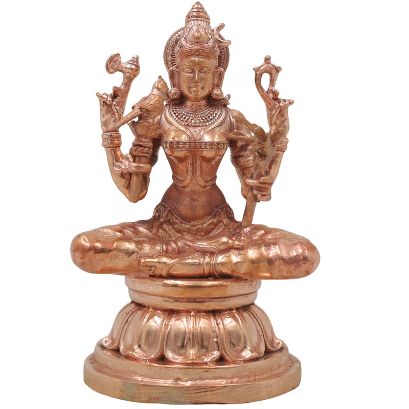 Bronze Kamakshi Amman Idol, Chola Art Kamatchi Devi Murti for Pooja, Home Temple Décor & Auspicious Gifting, Gold, 4.5 Inch, 1 Piece