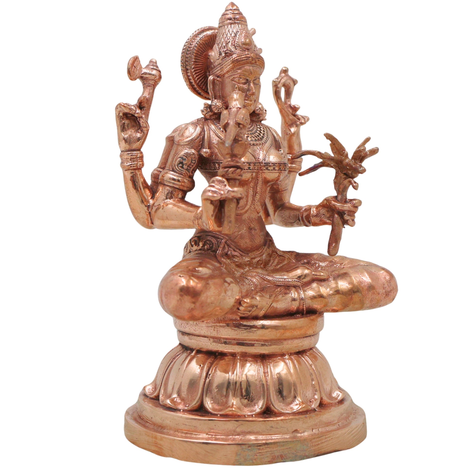 Bronze Kamakshi Amman Idol, Chola Art Kamatchi Devi Murti for Pooja, Home Temple Décor & Auspicious Gifting, Gold, 4.5 Inch, 1 Piece