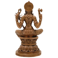 Bronze Raj Rajeshwari Idol, Sri Rajarajeshwari Lalita Tripurasundari Panchaloha Vigraham, Adi Parashakti Shodashi Devi South Indian Temple Sculpture, Brown, 4 Inch, 1 Piece