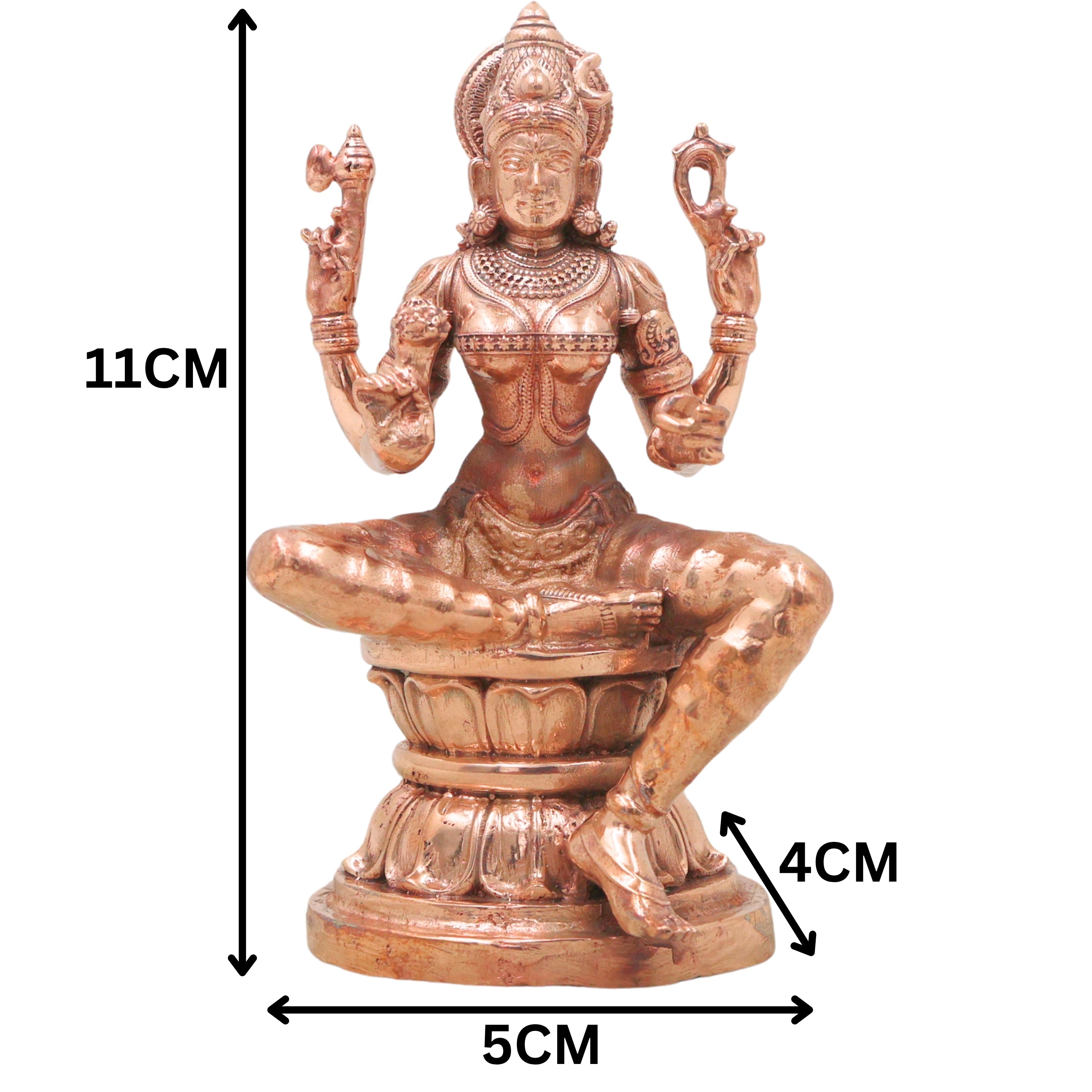 Bronze Raj Rajeshwari Idol, Sri Lalita Tripura Sundari Chola Art Murti for Pooja, Home Temple & Gifting, Gold, 4.5 Inch, 1 Piece