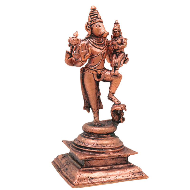 Copper Varaha Lakshmi Idol, Tamra Mahalakshmi Varaha Swamy Vigraha Murti for Pooja, Mandir & Vastu Home Decor, Brown, 8 Inch, 1 Piece