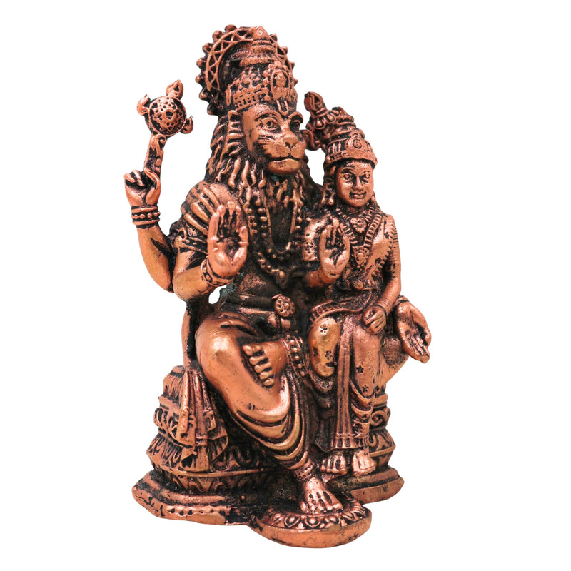 Copper Lakshmi Narasimha Idol, Tamra Lakshmi Narasimha Swamy Murti Vigraha, Sri Lakshmi Narasimhar Statue for Pooja, Home Temple & Spiritual Decor, Brown, 4 Inch, 1 Piece