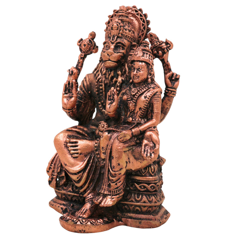 Copper Lakshmi Narasimha Idol, Tamra Lakshmi Narasimha Swamy Murti Vigraha, Sri Lakshmi Narasimhar Statue for Pooja, Home Temple & Spiritual Decor, Brown, 4 Inch, 1 Piece