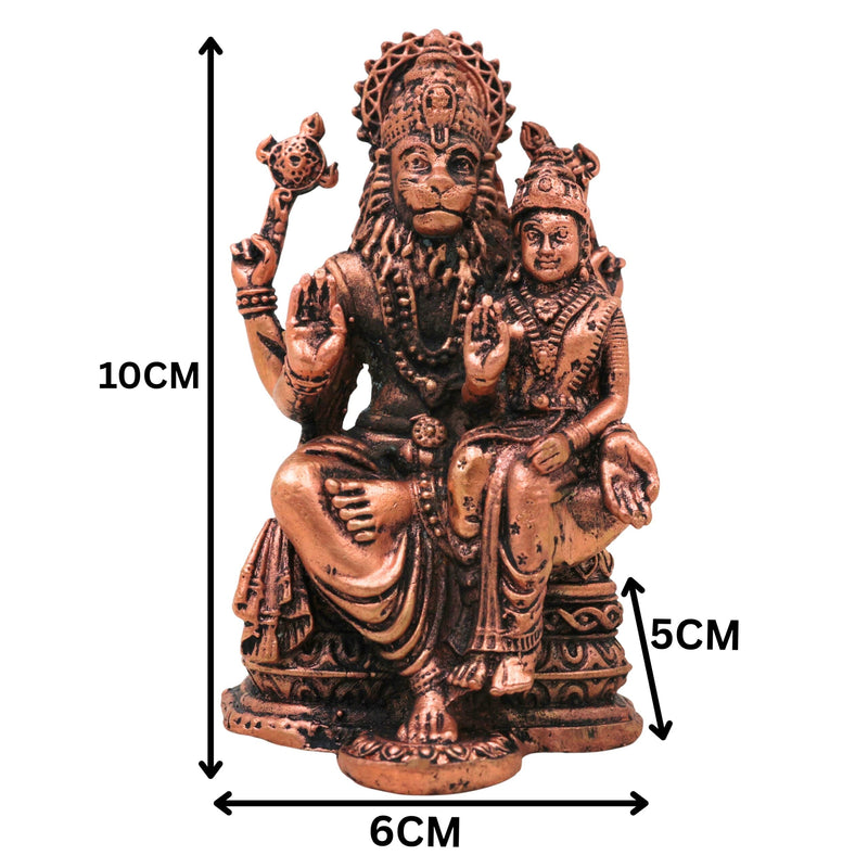 Copper Lakshmi Narasimha Idol, Tamra Lakshmi Narasimha Swamy Murti Vigraha, Sri Lakshmi Narasimhar Statue for Pooja, Home Temple & Spiritual Decor, Brown, 4 Inch, 1 Piece