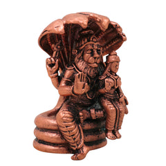 Copper Lakshmi Narasimha Idol, Sri Narasimhaswamy Tamra Murti Vigraha for Pooja & Home Decor, Brown, 2 Inch, 1 Piece
