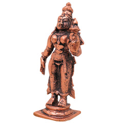 Copper Parvati Idol Tamra Uma Gauri Amman Murti Shakti Devi Vigraha for Pooja Mandir Home Decor, Brown, 3 Inch, 1 Piece