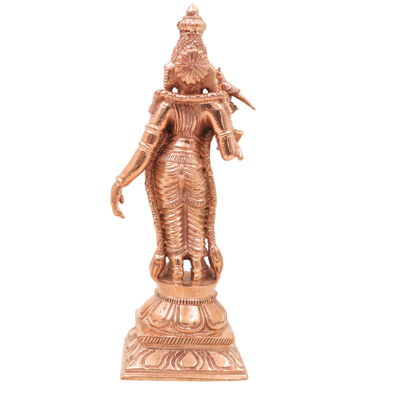 Bronze Meenakshi Amman Idol, Madurai Meenakshi Ambal Sundareshwari Shakti Devi Chola Style Murti for Home Temple Pooja Decor, Gold, 6 Inch, 1 Piece