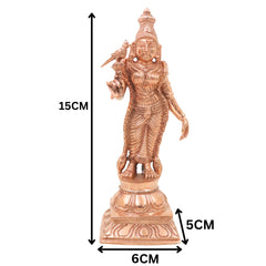 Bronze Meenakshi Amman Idol, Madurai Meenakshi Ambal Sundareshwari Shakti Devi Chola Style Murti for Home Temple Pooja Decor, Gold, 6 Inch, 1 Piece