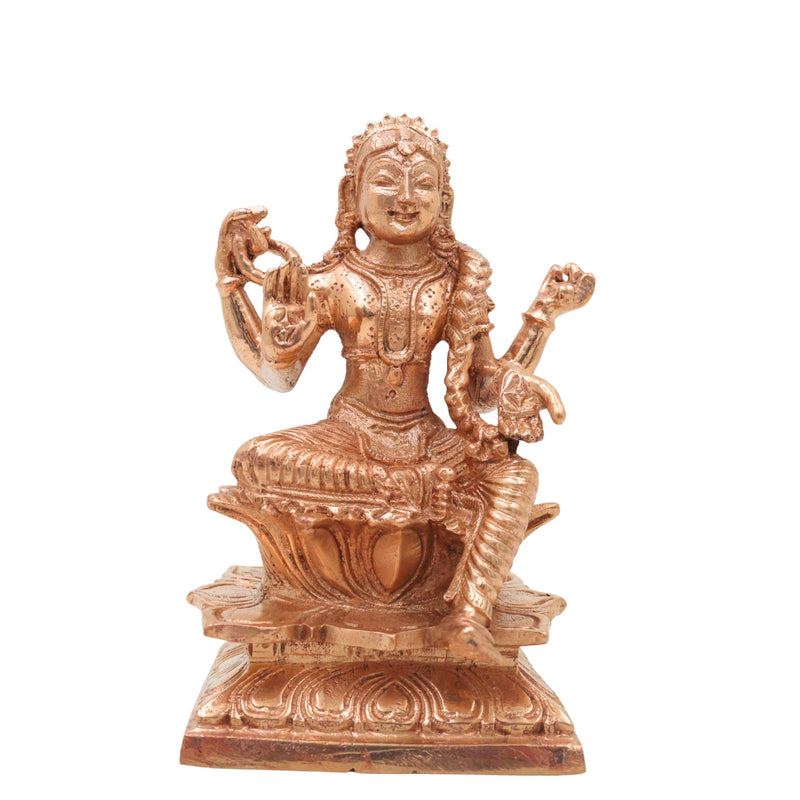 Bronze Balambika Idol, Bala Tripurasundari, Sri Bala Devi Lalithambika Parameshwari Amman Murti for Home Temple Pooja Decor, Gold, 4.5 Inch, 1 Piece