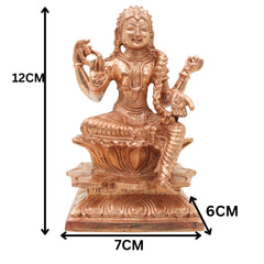 Bronze Balambika Idol, Bala Tripurasundari, Sri Bala Devi Lalithambika Parameshwari Amman Murti for Home Temple Pooja Decor, Gold, 4.5 Inch, 1 Piece