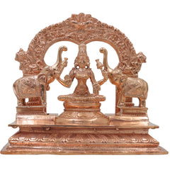 Bronze Gaja Lakshmi Idol, Sri Mahalakshmi Gajalakshmi Murti Kansya Chola Style Ashtalakshmi Vigraha Elephant Abhisheka Statue for Home Temple, Gold, 6.5 Inch, 1 Piece