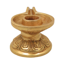 Brass Saligrama Stand Peetham for Shaligram Shila Vishnu Narayana, Traditional Shaligrama Peedam Asanam Pedestal for Pooja Mandir Vaishnava Worship, Gold, 2.5 Inch, 1 Piece